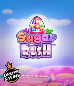 Enjoy the delightful world of the Sugar Rush slot game by Pragmatic Play, with a bright candy dispenser against a fantastic background of candyland. This graphic portrays the fun and excitement of the game, adorned with multicolored candies and enticing typography. Ideal for candy lovers, offering hours of fun. 